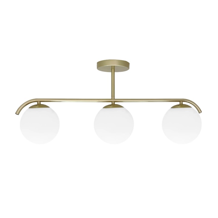 Таванна лампа Candellux AMADEO, 3 източника на светлина, мозайка, бяло стъкло, 70x30x15 см