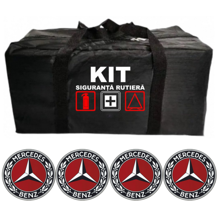 Geanta depozitare pentru Kit Siguranta Rutiera, 4 stickere autoadezive, material rezistent, dimensiuni optime