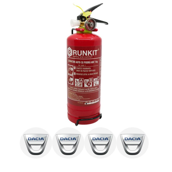 Stingator extinctor omologat R.A.R cu manometru tip P1 1000ml si 4 stickere autoadezive DACIA