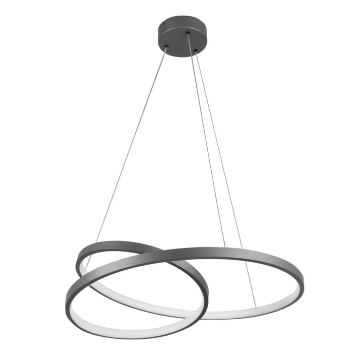 LED полилей Polux Zefira, антрацит, 40W, спираловиден дизайн