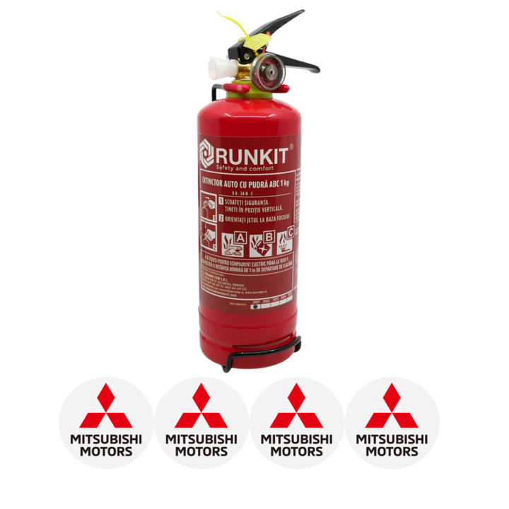 Stingator extinctor omologat R.A.R cu manometru tip P1 1000ml si 4 stickere autoadezive MITSUBISHI