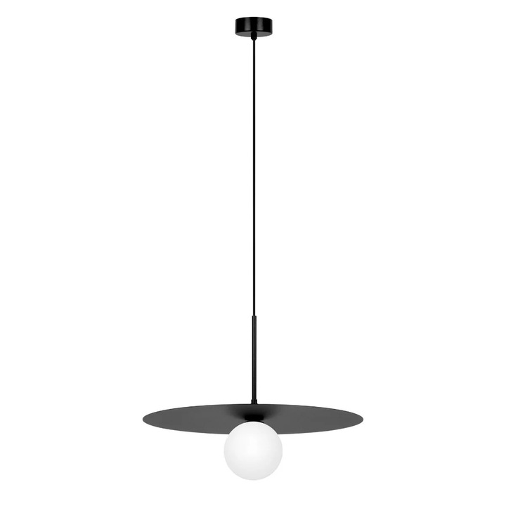 Pendul Kaja, reglabil, sticla/metal, alb/negru, 45x95cm, 1xG9, fara bec