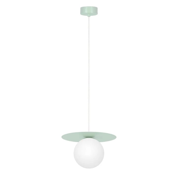 Lampa suspendata Kaja, serie Robin, metal, alb si verde, 95x18cm, G9, 10W LED