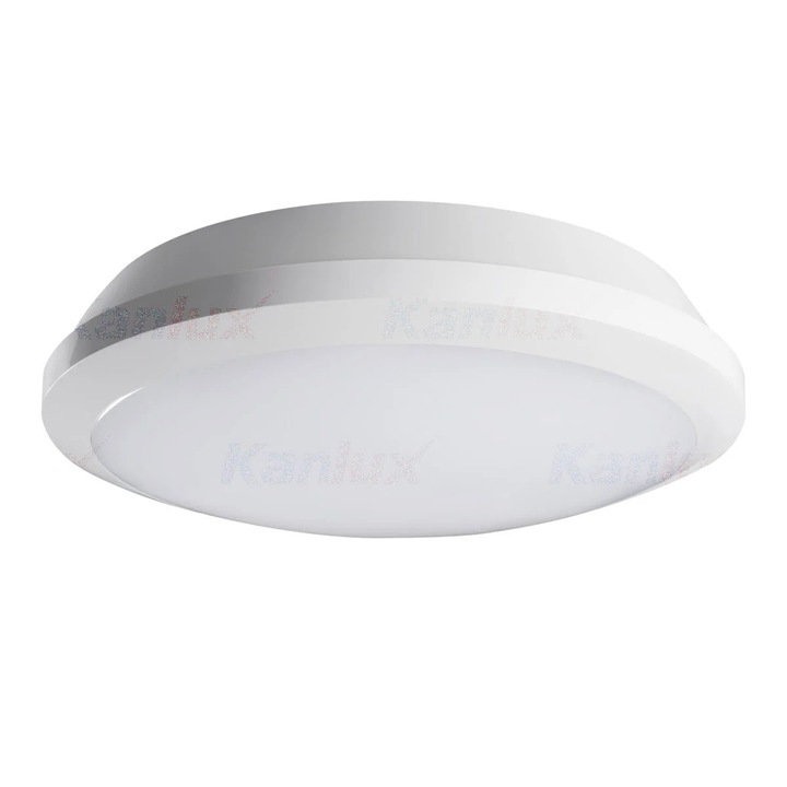 Plafoniera LED Kanlux DABA PRO, 26W, alb, IP65, 30cm, set cu senzor de miscare
