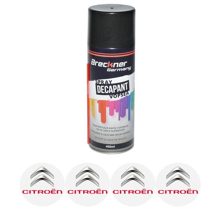 Set Spray pentru indepartare vopsea, decapant 450ml Breckner Germany si 4 stickere autoadezive CITROEN