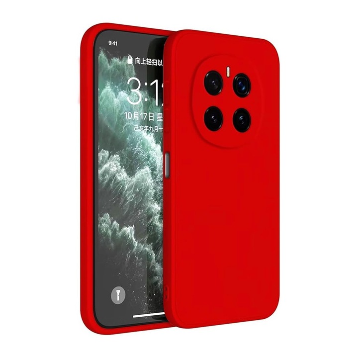 Калъф за Honor Magic 7 Pro Daden® Silicone SoftFlex, Ultra Slim, Enhanced Protection, Microfiber Interior, Red