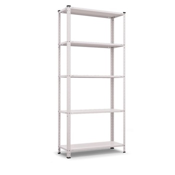 Raft metalic, 5 polite metalice, 170X75X30 cm, 35 kg/polita, montaj cu surub, vopsit in alb Raft metalic, 5 polite metalice, 170X75X30 cm, 35 kg/polita, montaj cu surub, vopsit in alb