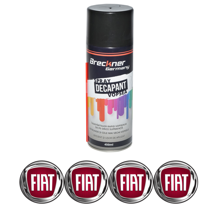Set Spray pentru indepartare vopsea, decapant 450ml Breckner Germany si 4 stickere autoadezive FIAT