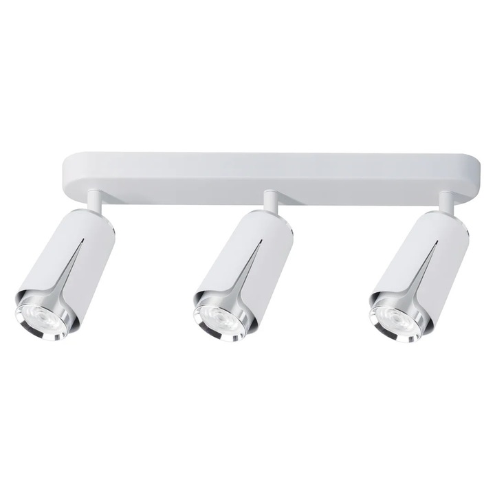 Plafoniera Milagro Flower, 3 Spoturi, Alb, 48.3x10x7 cm, 8W, Dimabila, Fara Becuri