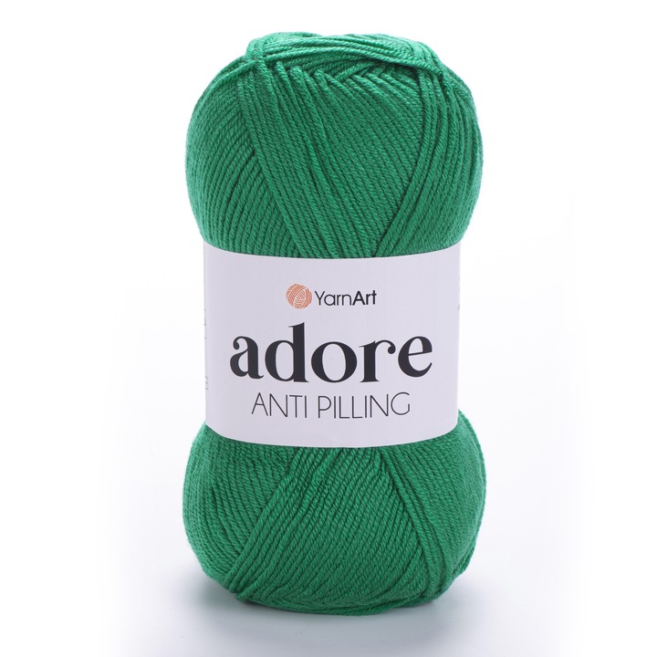 Fir Textil YarnArt Adore 370, verde, pentru crosetat si tricotat, acril antialergenic, 280 m