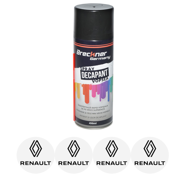 Set Spray pentru indepartare vopsea, decapant 450ml Breckner Germany si 4 stickere autoadezive RENAULT