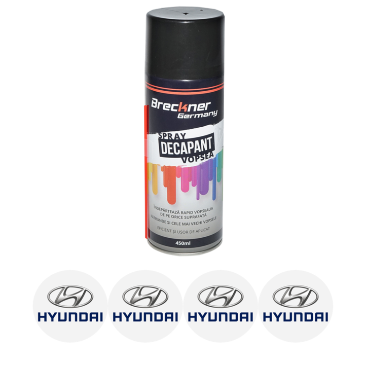 Set Spray pentru indepartare vopsea, decapant 450ml Breckner Germany si 4 stickere autoadezive HYUNDAI