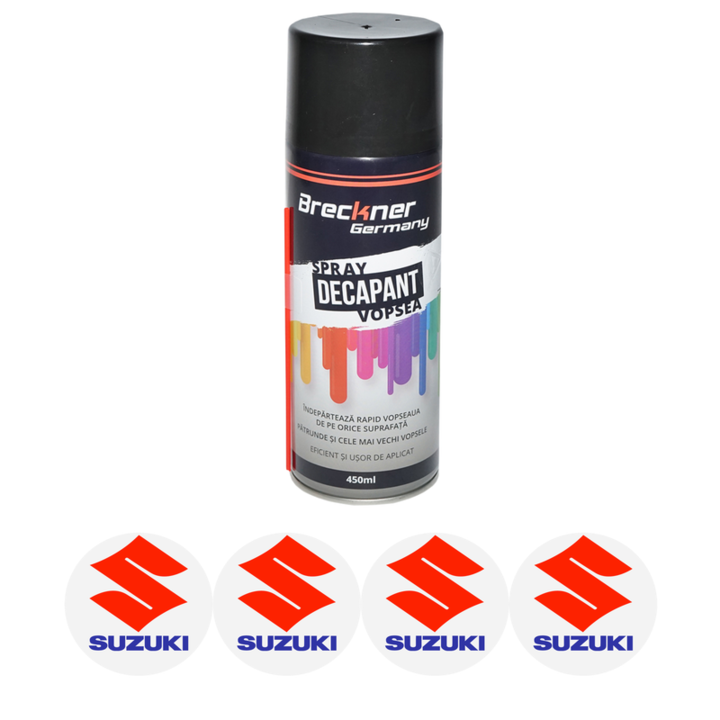 Set Spray pentru indepartare vopsea, decapant 450ml Breckner Germany si 4 stickere autoadezive SUZUKI