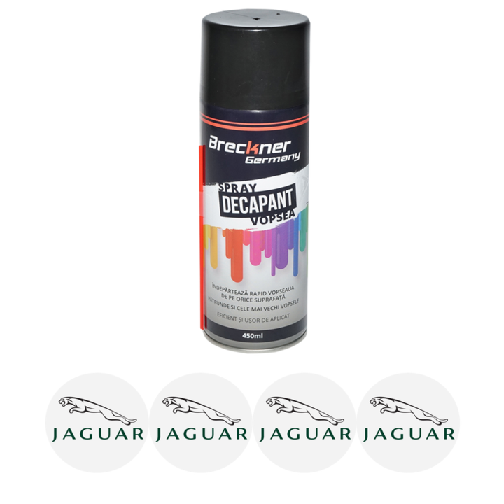 Set Spray pentru indepartare vopsea, decapant 450ml Breckner Germany si 4 stickere autoadezive JAGUAR