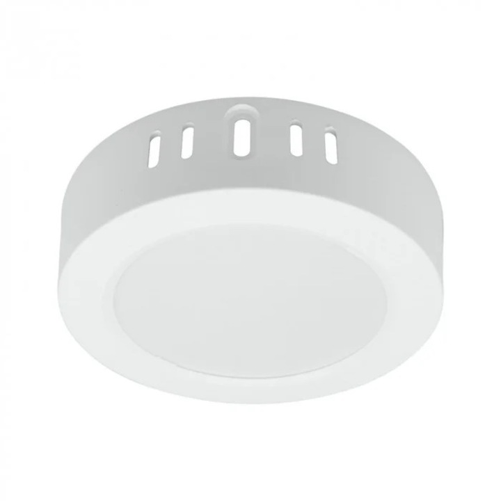 Aplica LED, Ecolight, plastic, 12W, 4000K, rotund, 17cm, IP20, alb