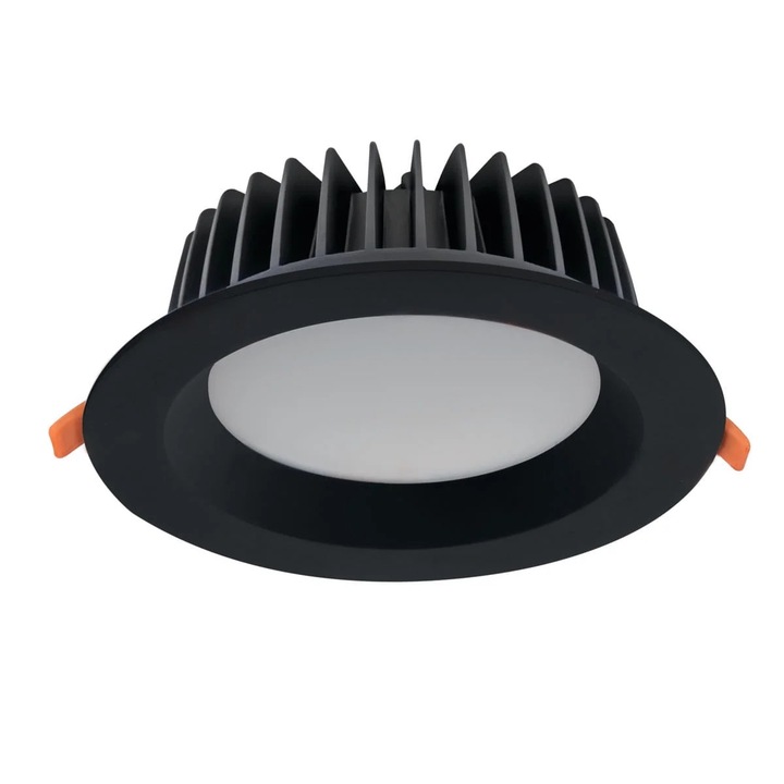 Spot LED incastrat negru Kanlux TIBERI 35675, 4000K, 3800lm, 220-230V, IP44, 23x23x7,7 cm, material metal/plastic, 40W, design rotund