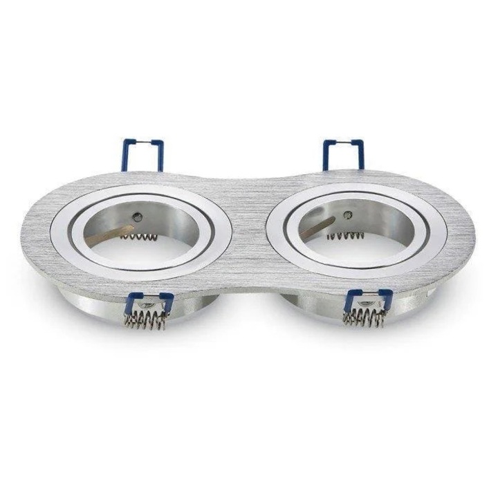 Spoturi V-TAC, 2xGU10, aluminiu, 173x91x25mm, argintiu