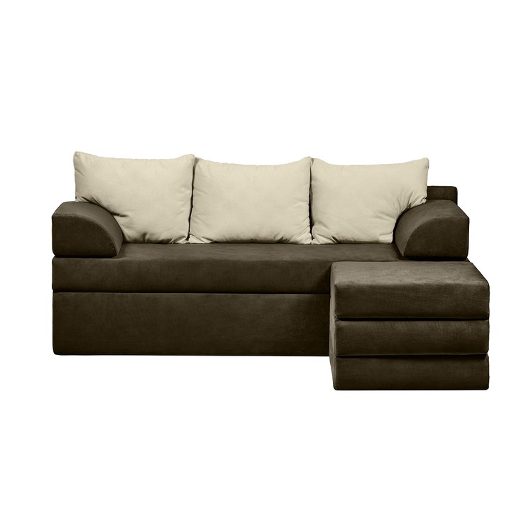 Canapea/ Coltar Extensibil Divan Sirius, 200x160x85, Maro inchis