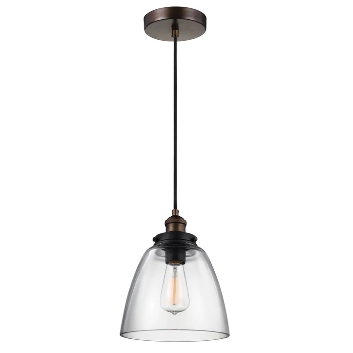 Пендел Baskin, Feiss, 1xE27, прозрачно стъкло, максимална височина 210,2 см