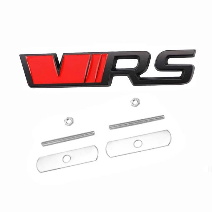 Skoda VRS első hűtőrács embléma, fekete pirossal