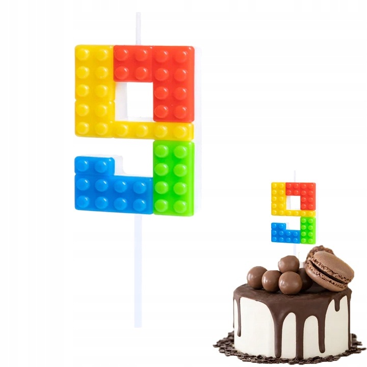 Candle birthday number 9, Dodo, colorat, 10cm, set 1 buc.