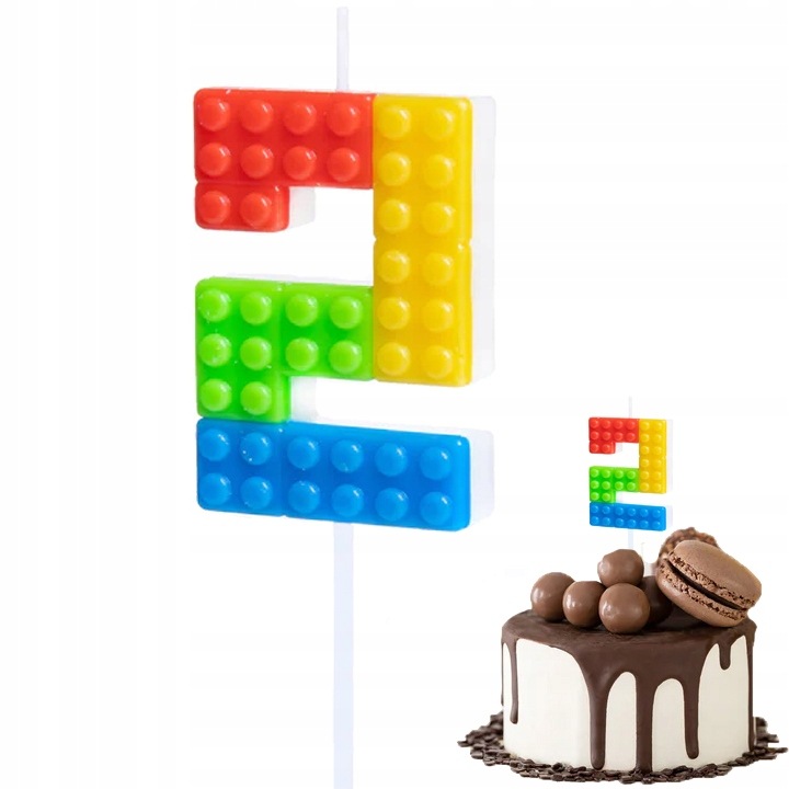 Candle Birthday Dodo, Number 2, multicolor, 10cm, set 1 buc.