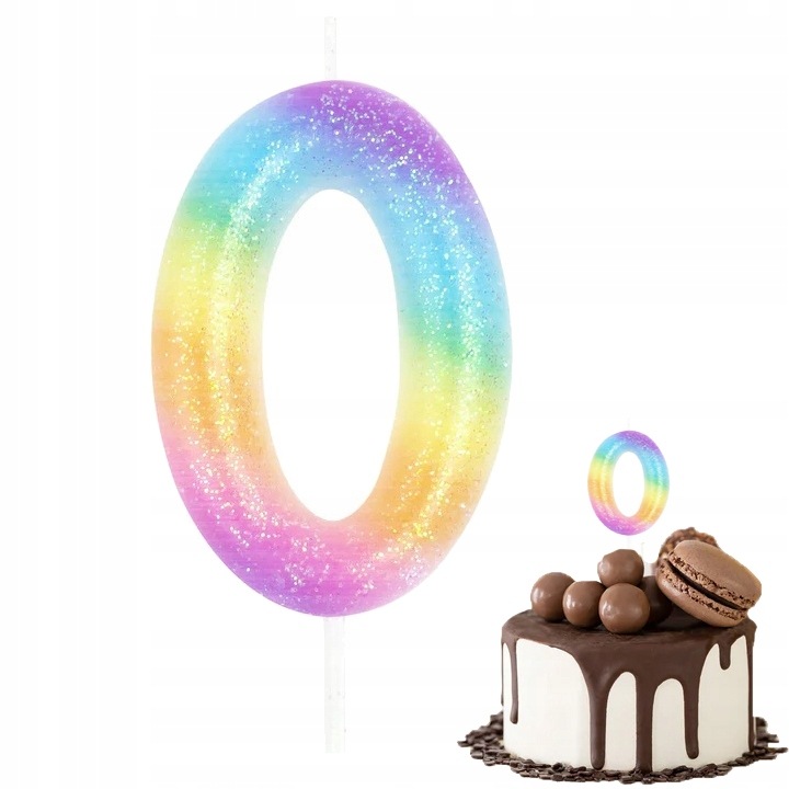 Candle birthday number 0, Dodo, colorat, 10cm, set 1 buc.