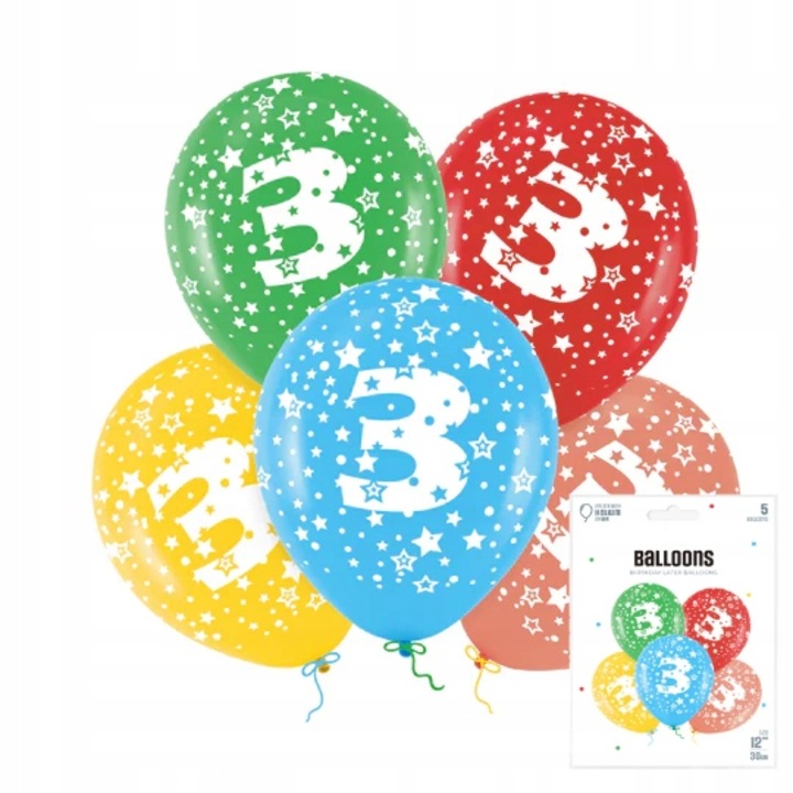 Dodo színes lufi készlet, 5 db, többszínű