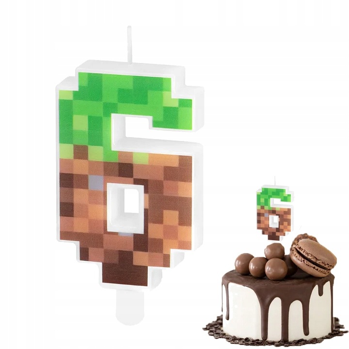 Candle birthday number 6, Dodo, 7cm, Multicolor