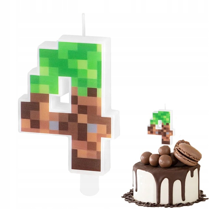 Candle birthday number 4, Dodo, Maro/Verde