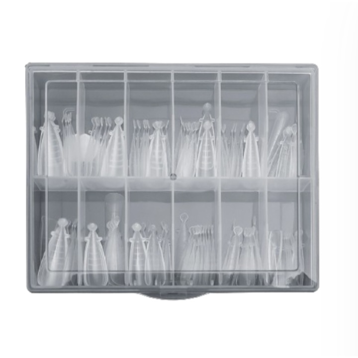 Tipsuri pentru extensia unghiilor KABOS, set 120 buc, migdale, 12 dimensiuni