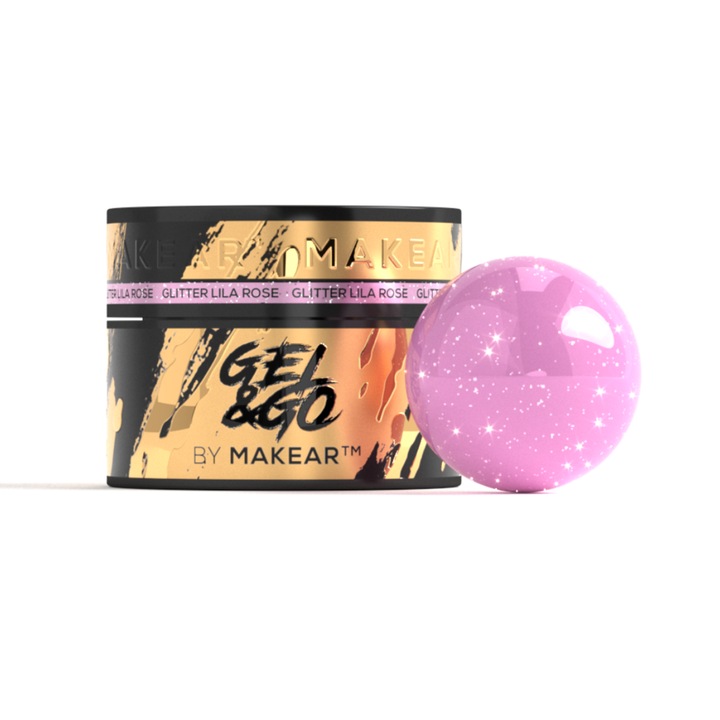 Makear GG24 építőzselé, 50 ml, rugalmas, ellenálló, szagtalan, lila rózsaszín csillámmal
