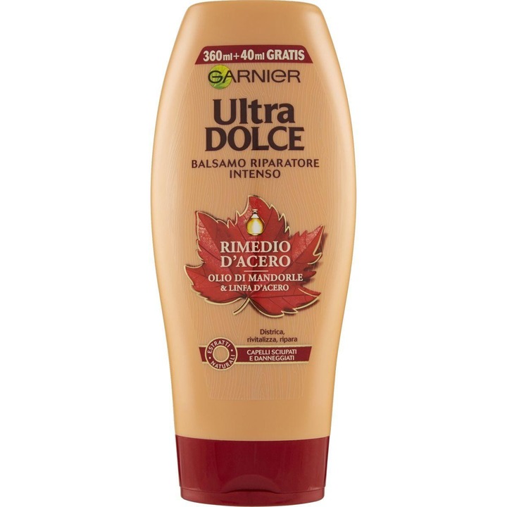 Balsam Garnier Ultra Dolce, Rimedio D'Acero, ulei de ricin, seva de artar, 360 ml