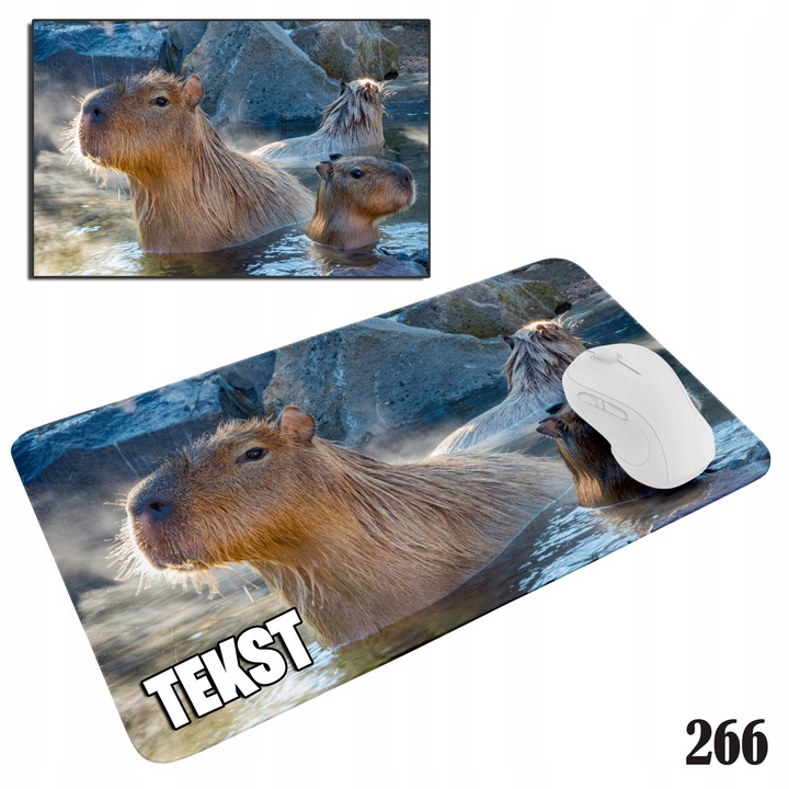 Mousepad World Case, Kapibara, 20x24cm, csúszásmentes, rajzfilmes kivitel