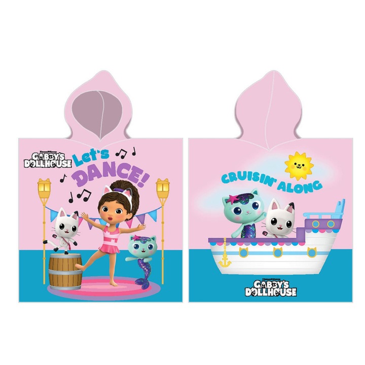 Детско пончо Carbotex, 50x115 см, с щампа Psim Patrolem, 100% памук, абсорбиращо