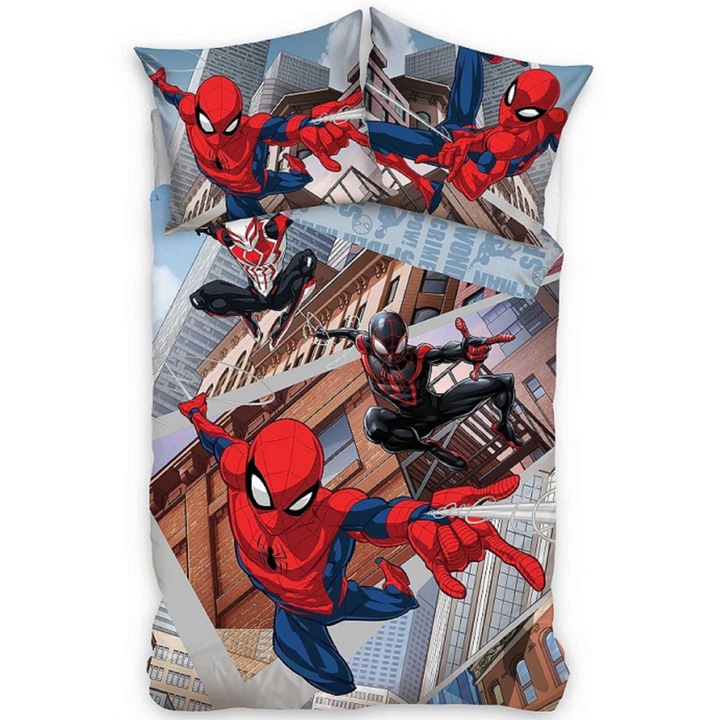 Set lenjerie de pat 160x200 Spiderman basm cu licenta Marvel
