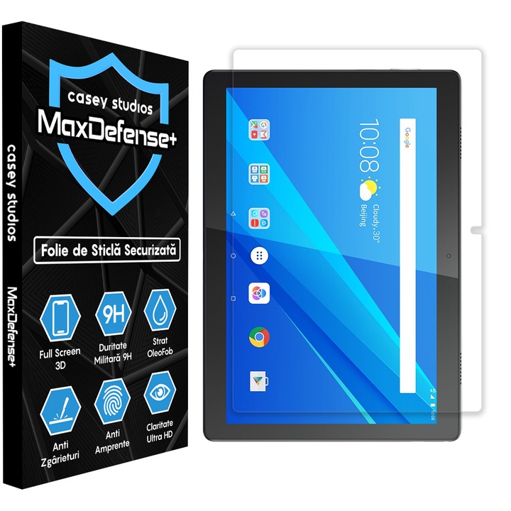 Folie Sticla CASEY STUDIOS™ pentru Lenovo Tab M10 10.6", Full Cover 3D, Full Glue, Sticla Securizata, Duritate Militara, Ultra HD, Protectie Profesionala Ecran 3D, Anti Zgarieturi, Transparenta