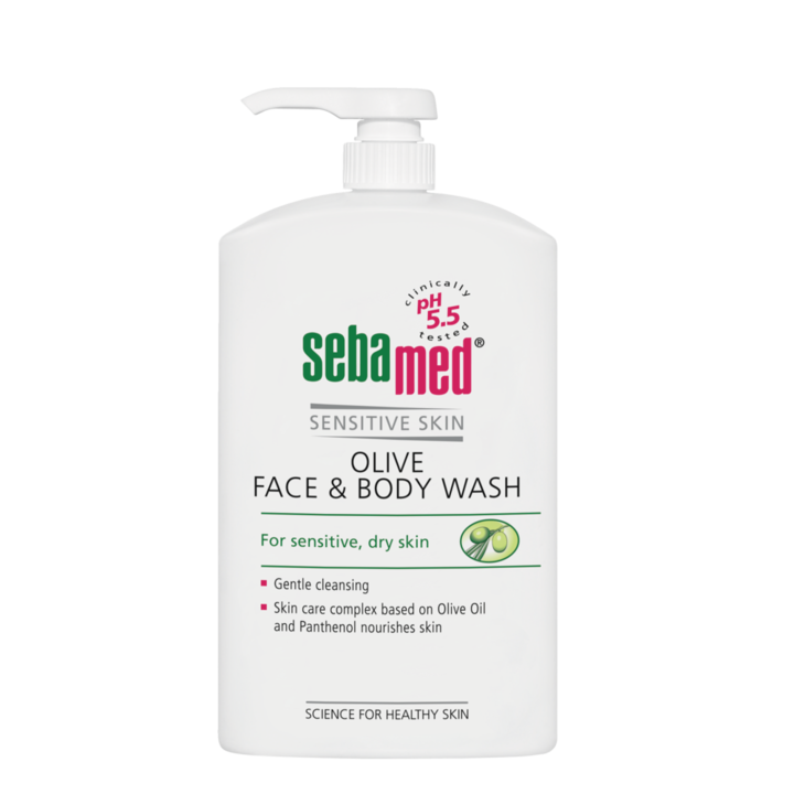 Sebamed bőrgyógyászati tisztító folyadék olívaolajjal arcra és testre 1000 ml