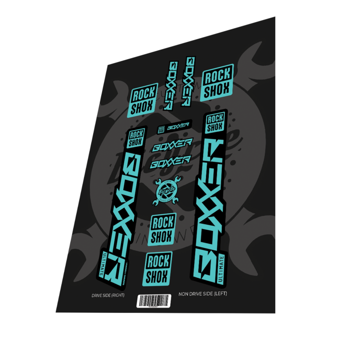 Stickere personalizate pentru Rockshox Boxxer Ultimate Sky Blue 2022 - Laminare lucioasa