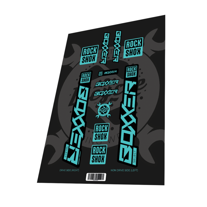 Stickere personalizate pentru Rockshox Boxxer Select RC Sky Blue 2022 - Laminare lucioasa