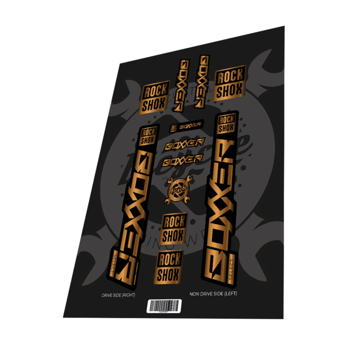 Stickere personalizate pentru Rockshox Boxxer Select RC Gold 2022 - Laminare lucioasa