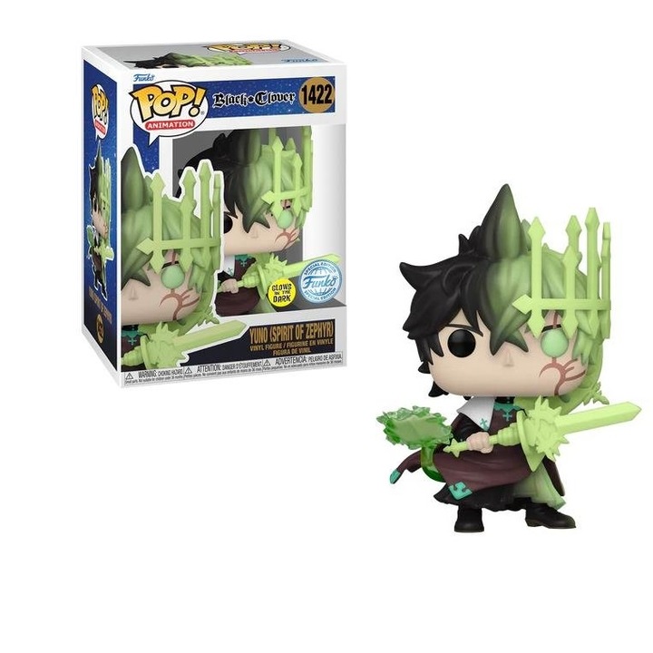 Figurina Funko POP Black Clover 1422 Yuno spirit Of Zephyr glow, editie speciala
