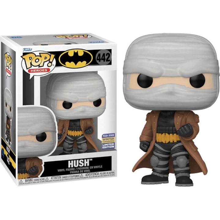 Figurina Funko POP DC Super Heroes 442 Hush, editie limitata Winter Convention 2022, multicolor