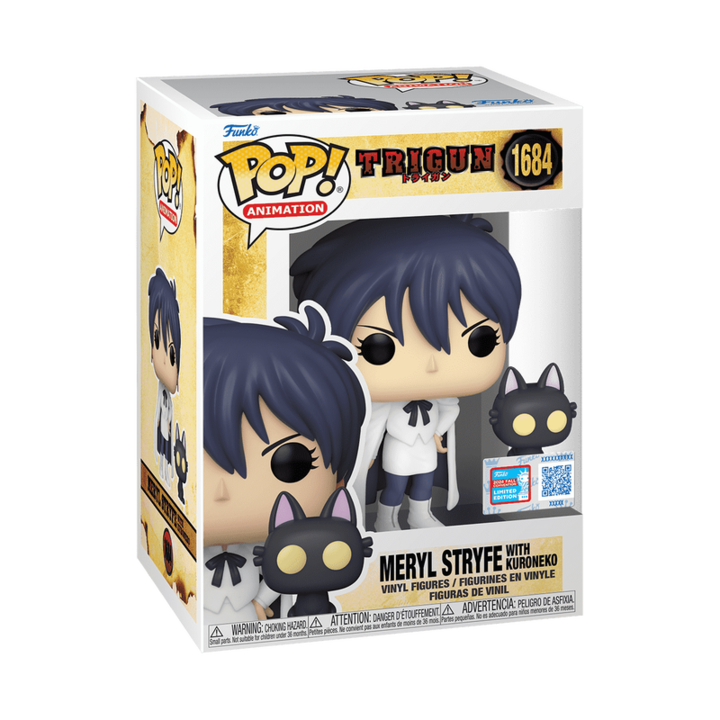 Figurina Funko POP, Trigun, 1684 Meryl Stryfe with Kuroneko, editie New York Comic Con 2024