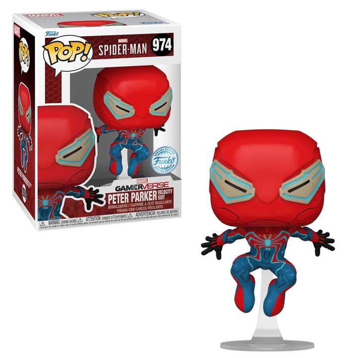 Figurina Funko POP Spider-Man Across the Spiderverse 974 Peter Parker Velocity Suit, editie speciala