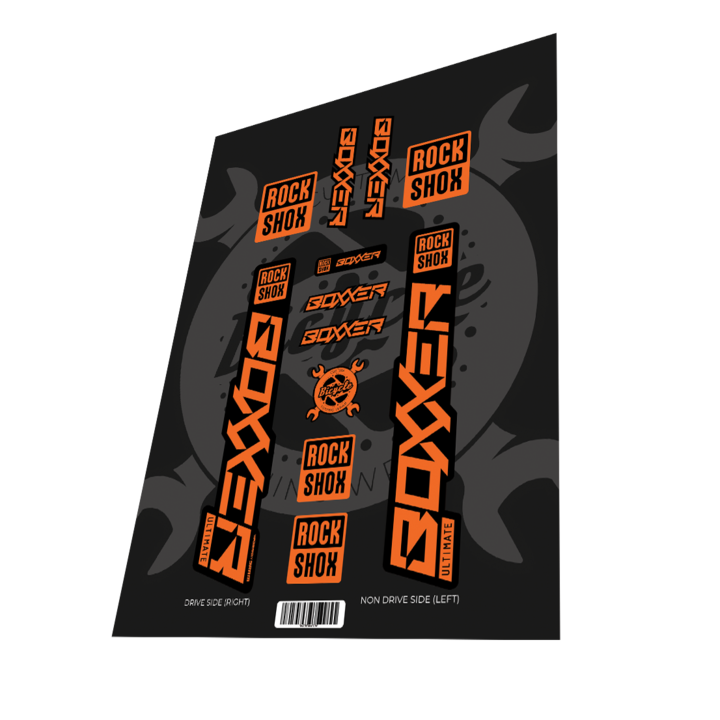 Stickere personalizate pentru Rockshox Boxxer Ultimate Orange 2022 - Laminare mata