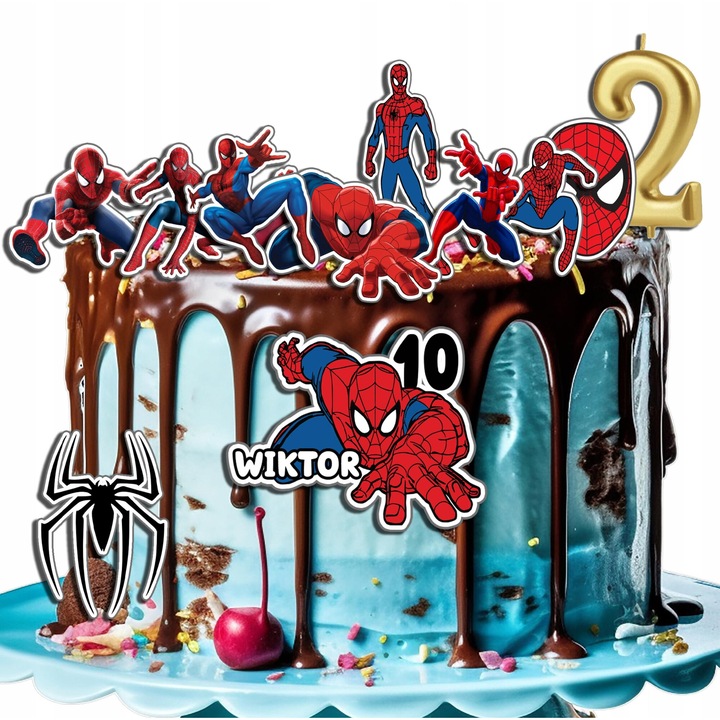 Set oplatek comestibile pentru tort Spiderman, 10 figurine, 7-10cm, Dodo