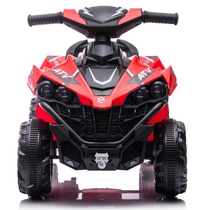 ATV Electric Copii HASEPE, cu Muzica si Lumini, Scaun Confortabil, Viteza 3 km/h, 72x43x50 cm, Unisex, Varsta 3-5 ani, Negru/Rosu