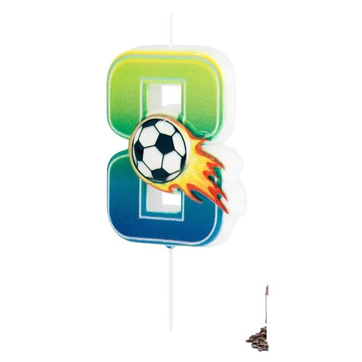 Candle birthday number 8, Dodo, Multicolor, 6 cm