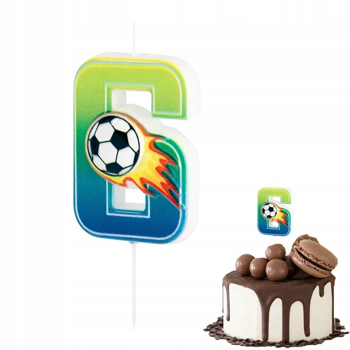 Candle Birthday Dodo, Number 6, multicolor, 6cm, set 1 buc.